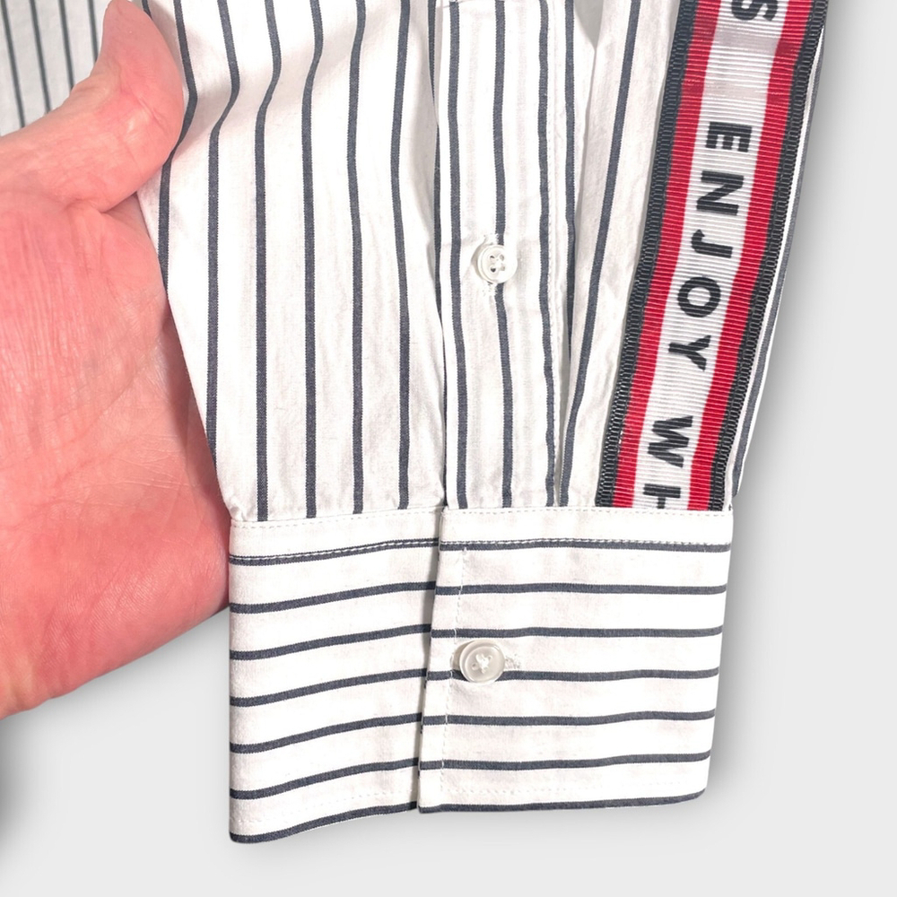 Zara Relaxed Fit Shirt Mens LARGE Slogan "Enjoy While It Lasts" Casual City EUC - Picture 6 of 8